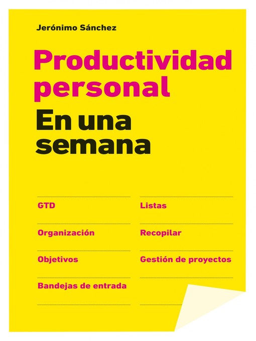 Title details for Productividad personal en una semana by Jerónimo Sánchez - Wait list